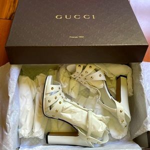 Gucci Melville Studded Sandal in Great White 100M Size 36.5